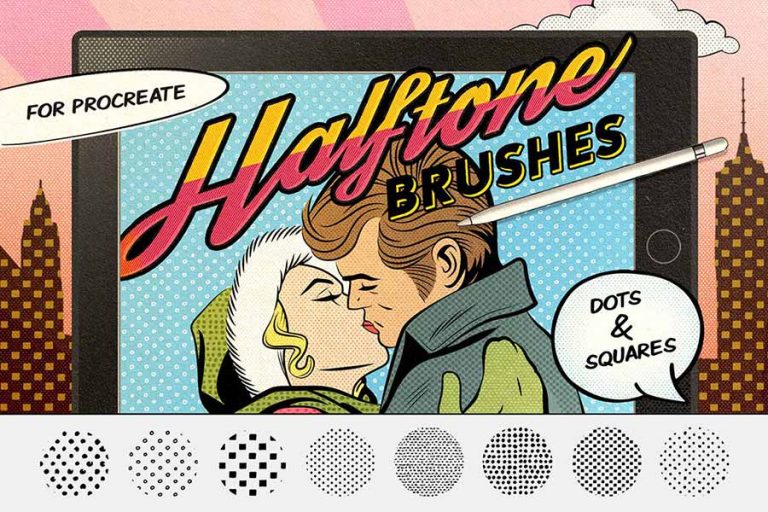 40+ Best Halftone Brushes (Photoshop, Procreate & Illustrator)