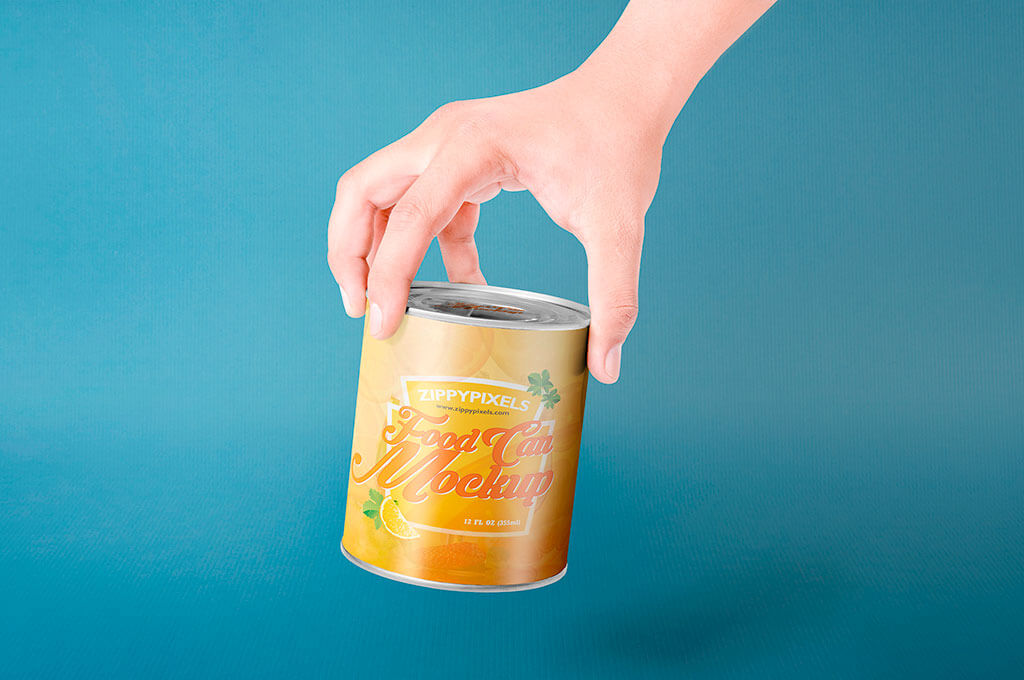 Free Food Can Mock-Up For Product Packaging Designs