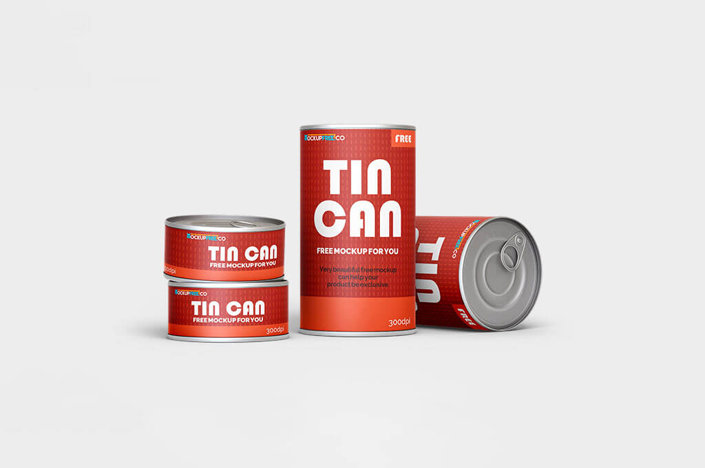 Free Tin Can Mockup in PSD