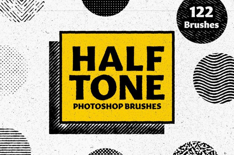 30+ Best Halftone Brushes — Free & Premium — The Designest