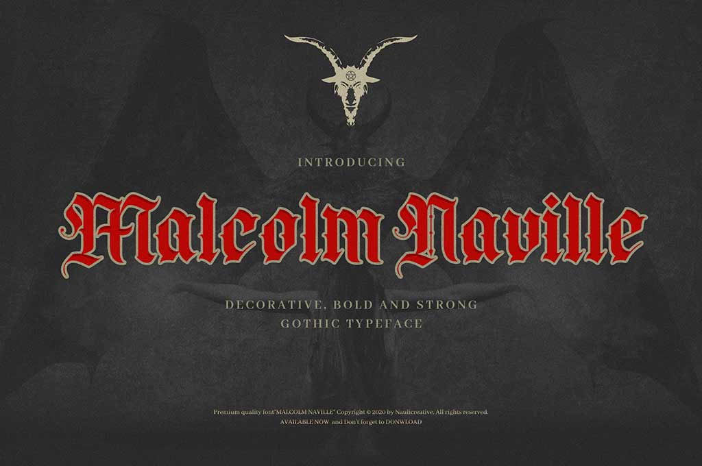 Malcolm Naville — Vintage Gothic Blackletter