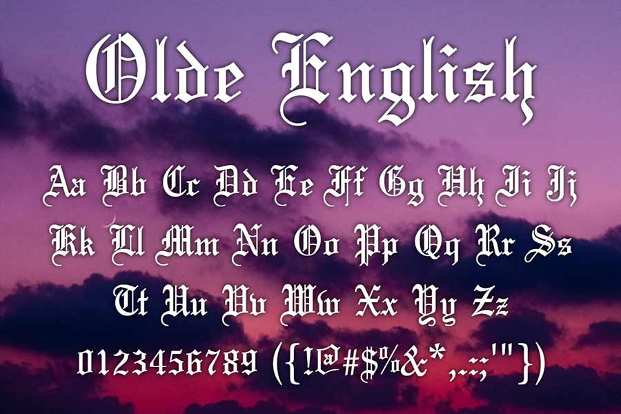 Olde English — Gothic Font