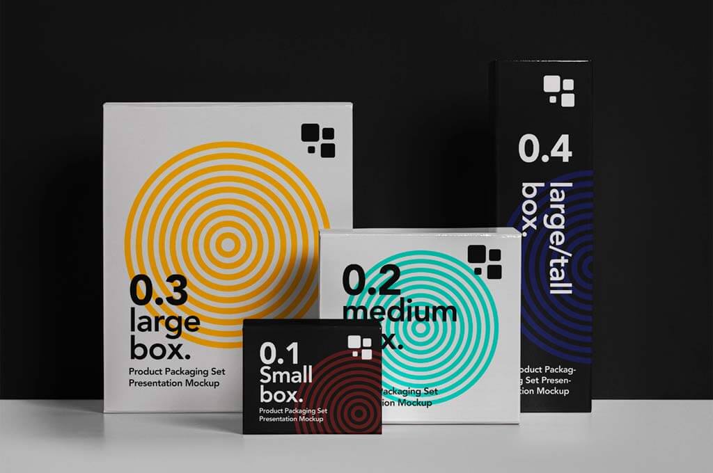Packaging PSD Box Mockup Set