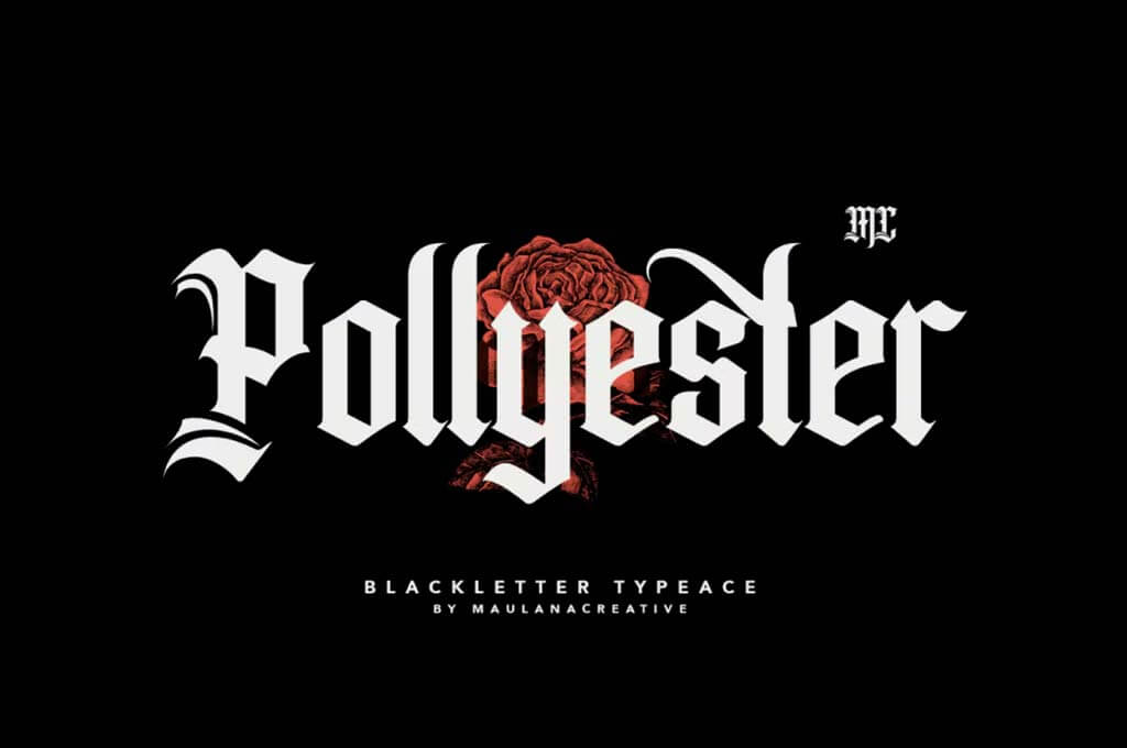 Pollyester Blackletter Typeface Font
