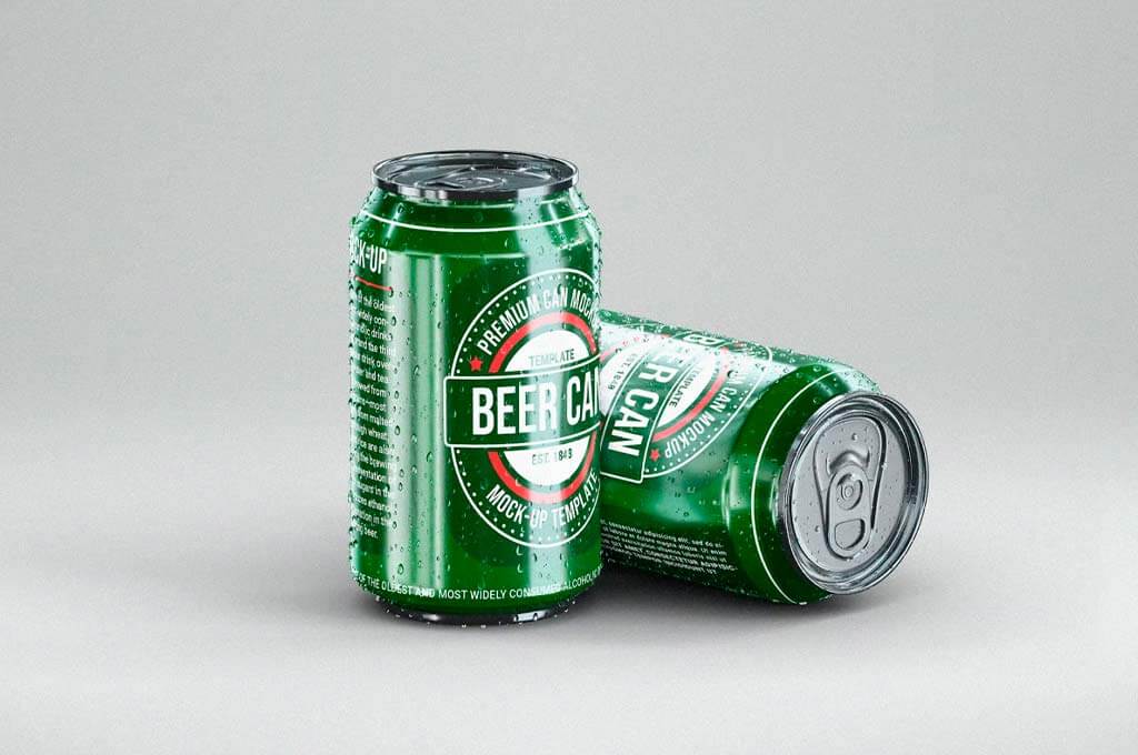 Small Beer Can Mockup Template
