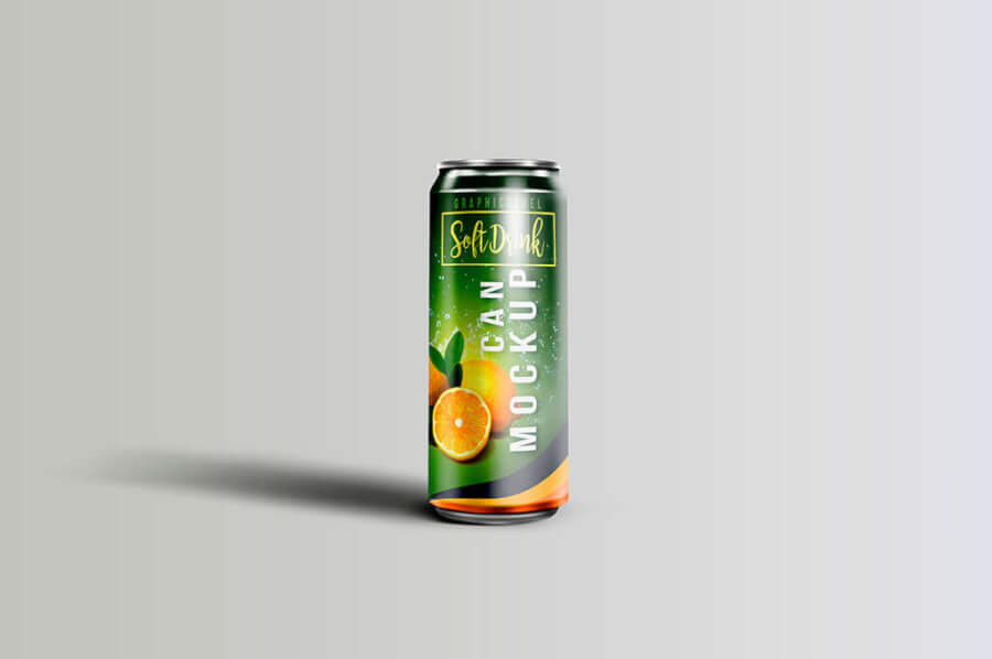 Soft Drink Can Mockup PSD