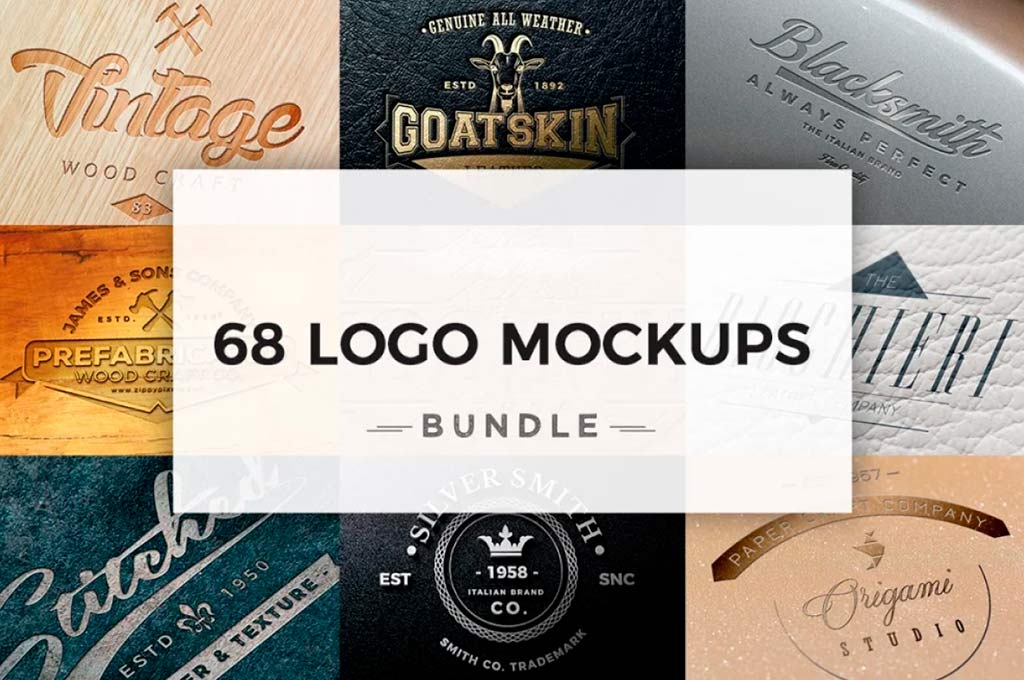 68 Logo Mockups Bundle