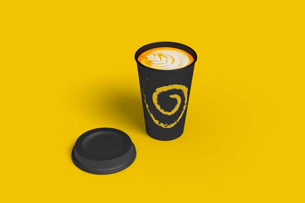 Realistic Coffee Paper Cup Mockup