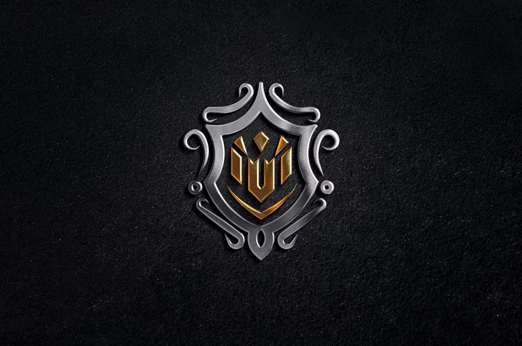 Realistic Logo Mockup Luxury Metal Gold