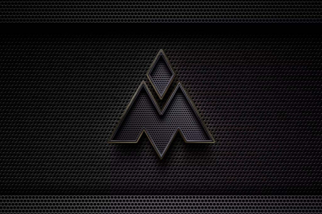 Realistic Logo Mockup — Porous Black Metal