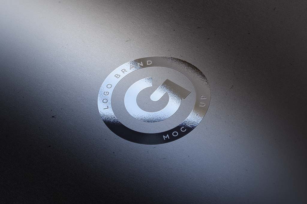 Silver Foil Logo Mockup Template