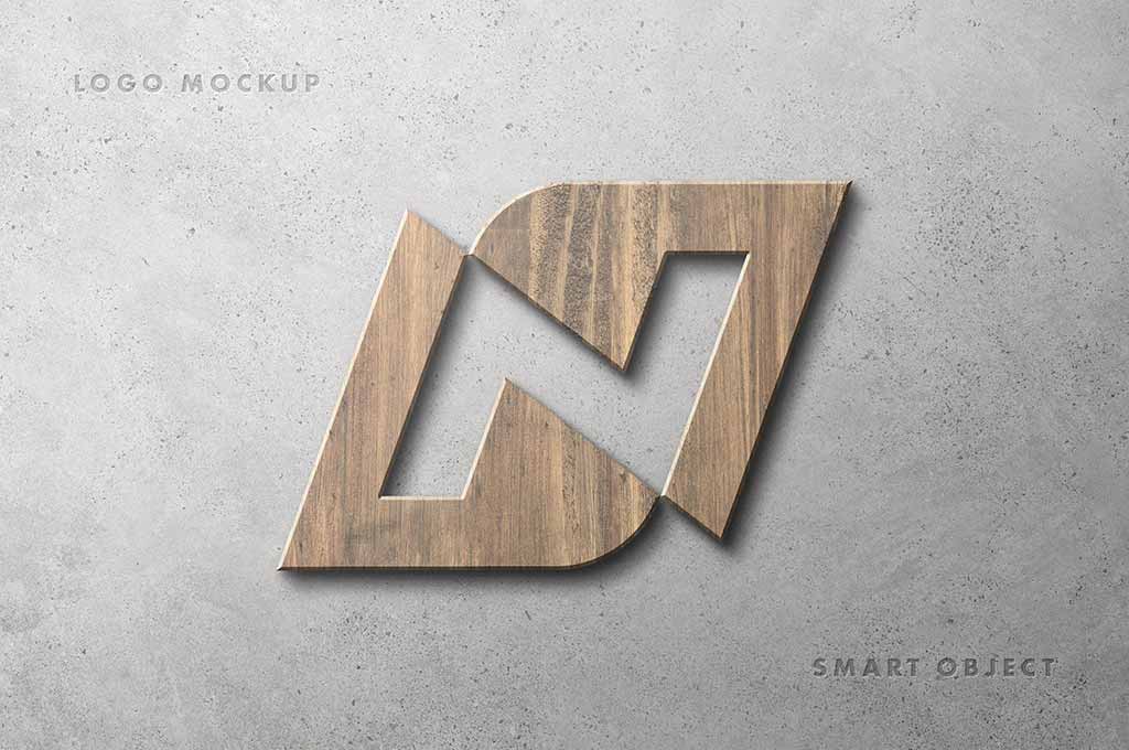 Wooden Logotype Mockup