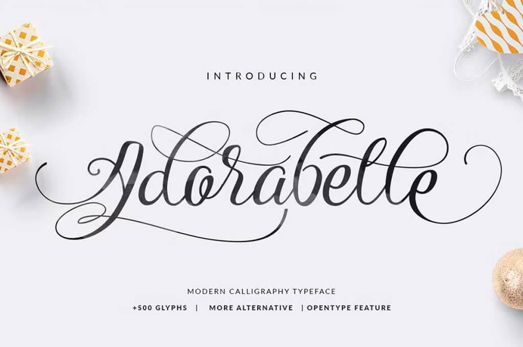 Adorabelle Elegant Wedding Font Logotype