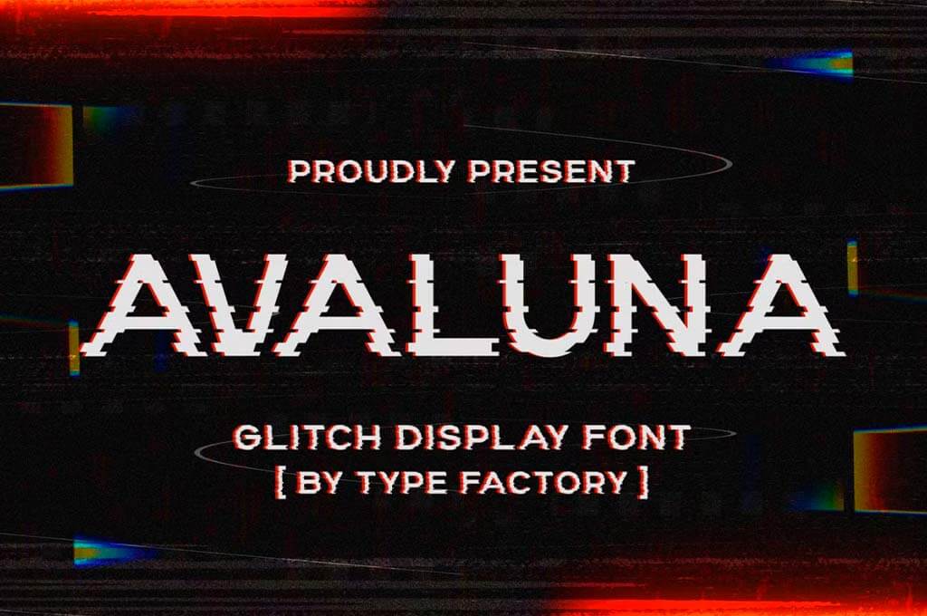 Avaluna Glitch Display Font