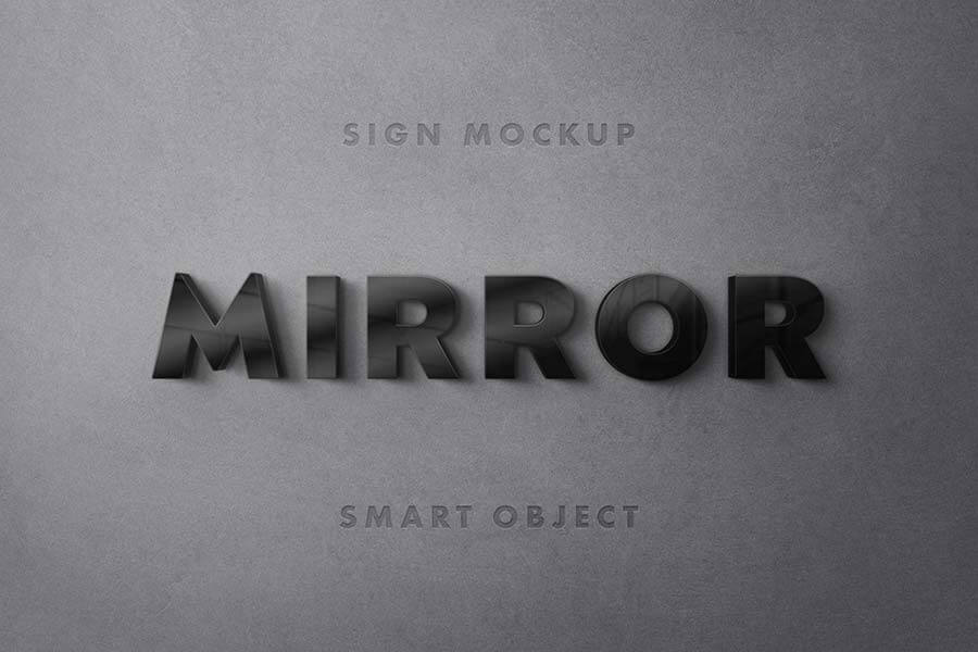 Black Mirror Logo Mockup