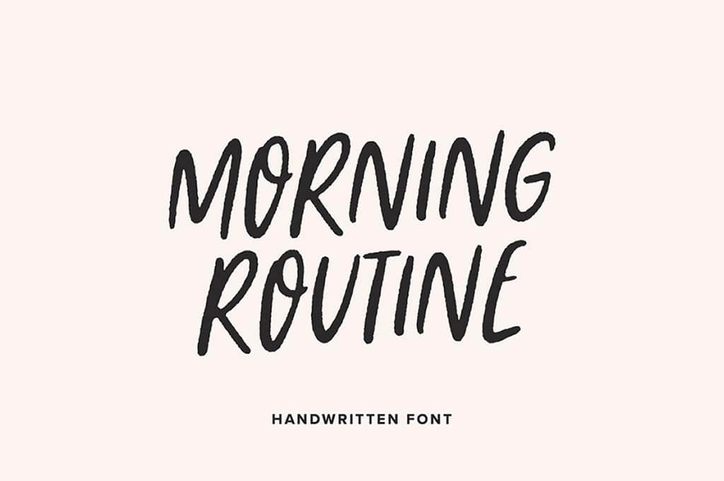 Free Morning Routine Handwritten Font