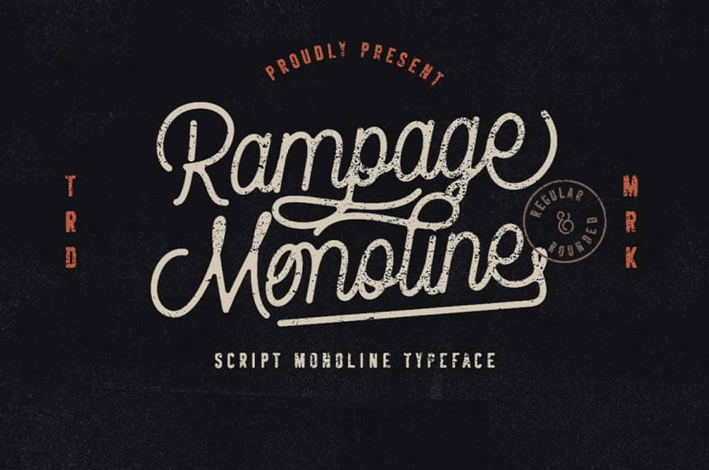 Rampage Monoline Rounded Font