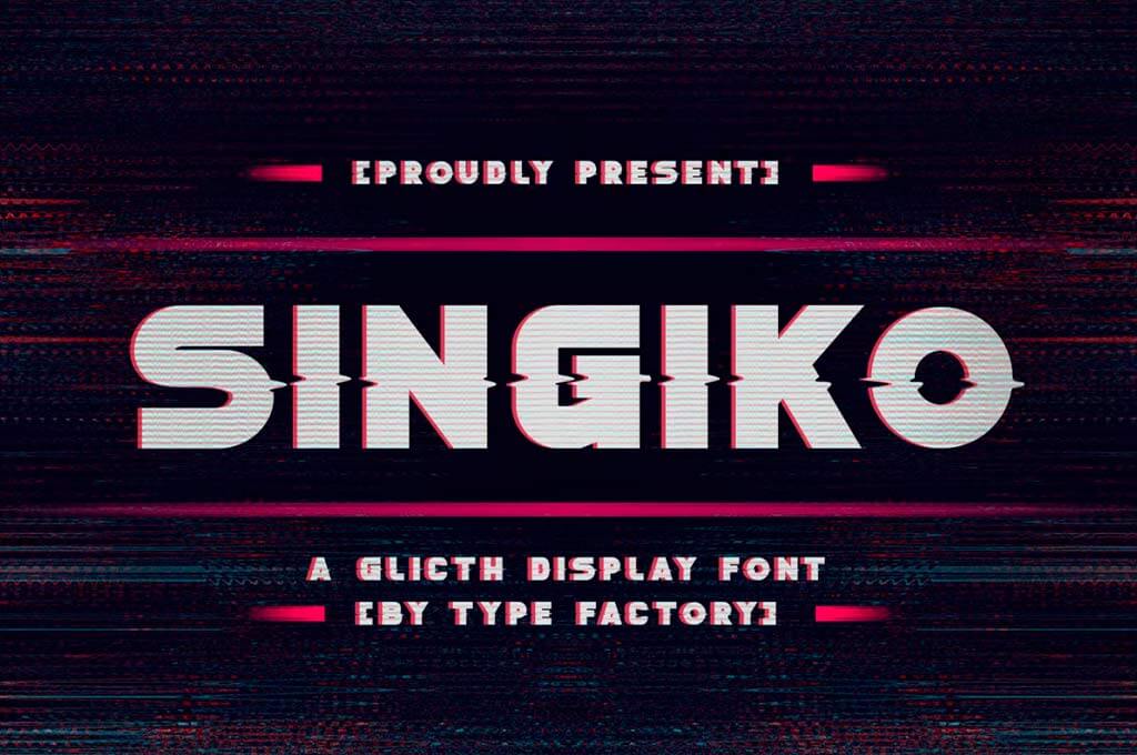 Singiko A Glitch Display Font