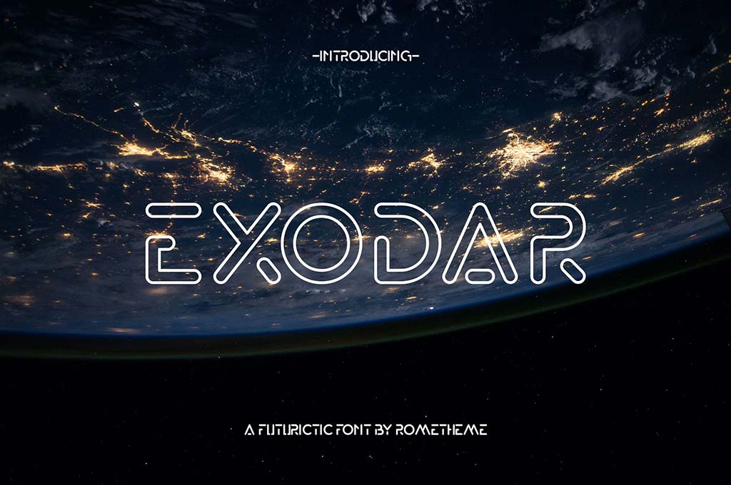 Exodar — Futuristic Font YR