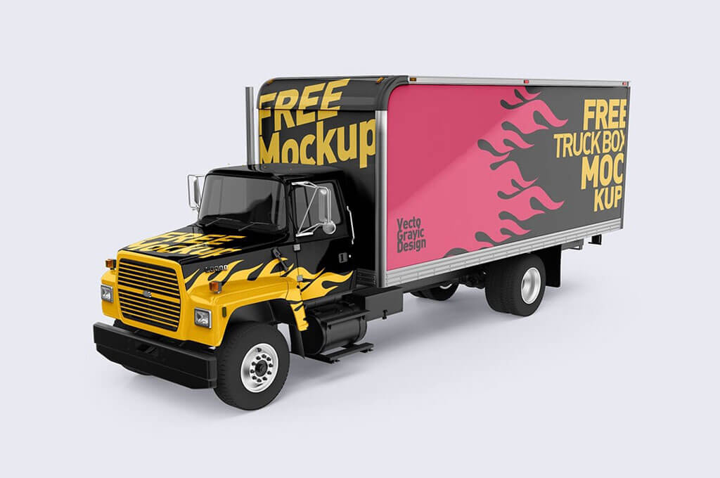 Ford Box Truck Free Mockups