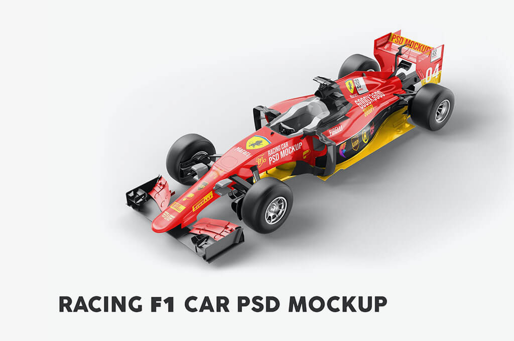 Racing F1 Car PSD Mockup
