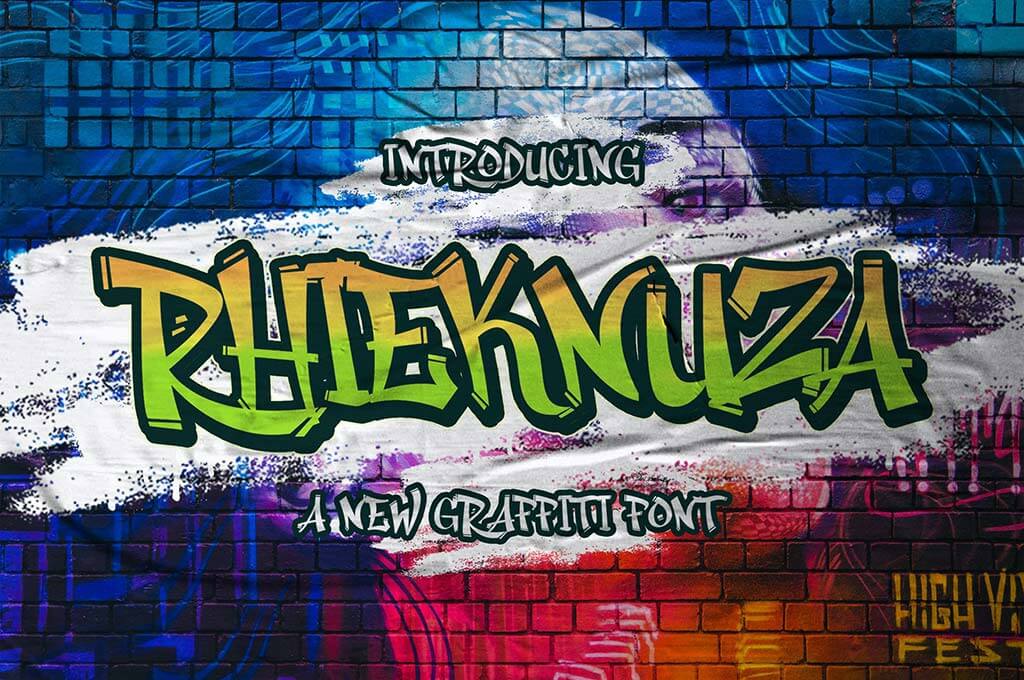 Rhieknuza — Graffiti Font