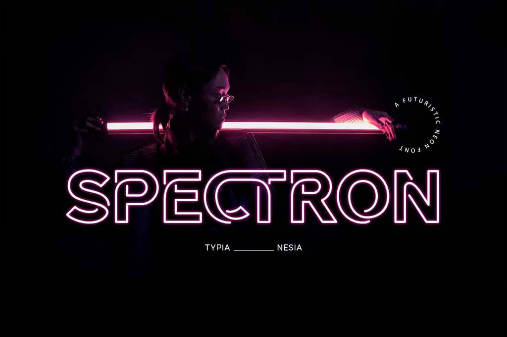 Spectron - Techno Sci-fi Neon Outline Sans