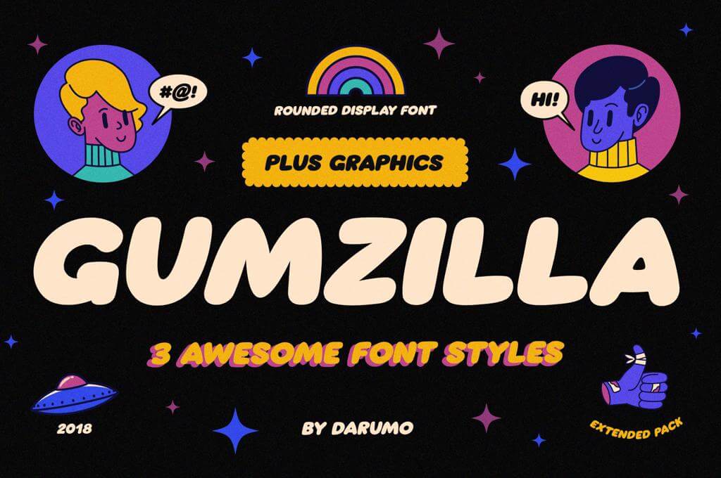 Gumzilla Font Plus Graphic Pack