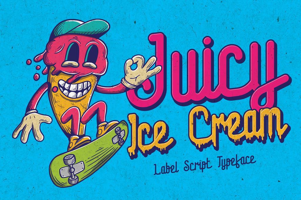 Juicy Ice Cream font + bonus