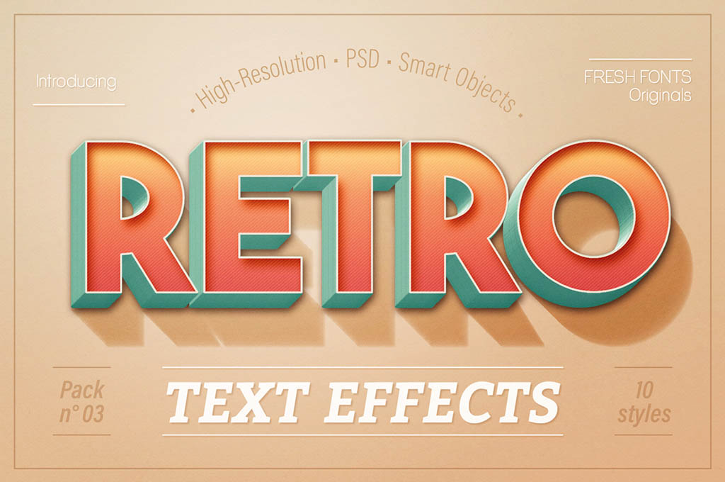 Retro Photoshop Text Effects Pack