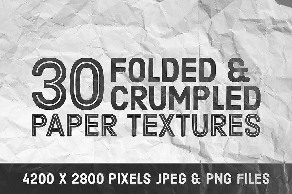 30 Folded & Crumpled Paper Texture Set