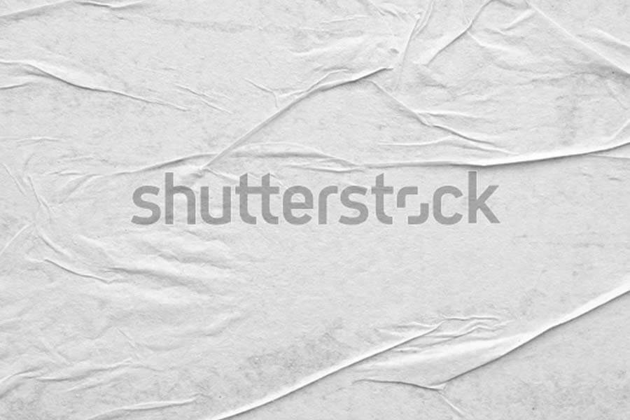 Blank White Crumpled & Creased Paper Poster