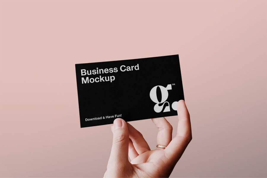 Business Card with Hand Mockup