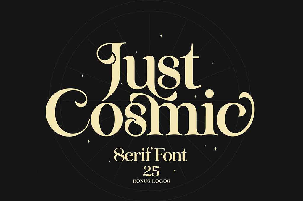 Just Cosmic Font + Logos