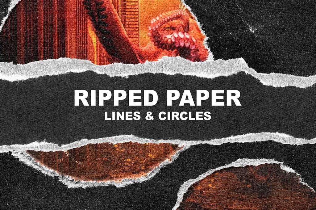 Ripped Paper Lines & Circles