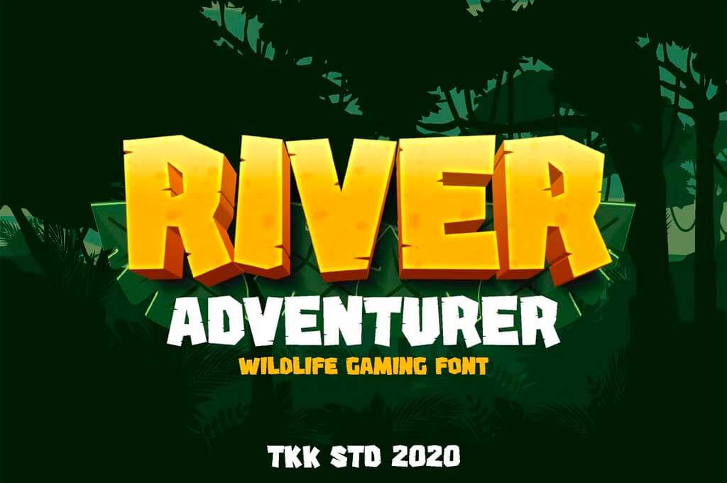 River Adventurer — Block Gaming Font
