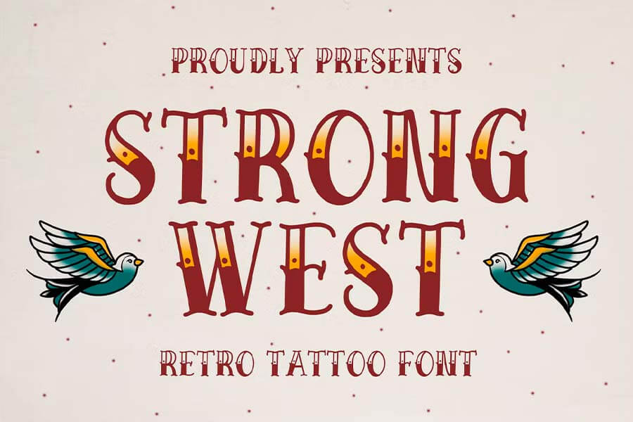 Strong West Retro Tattoo Font