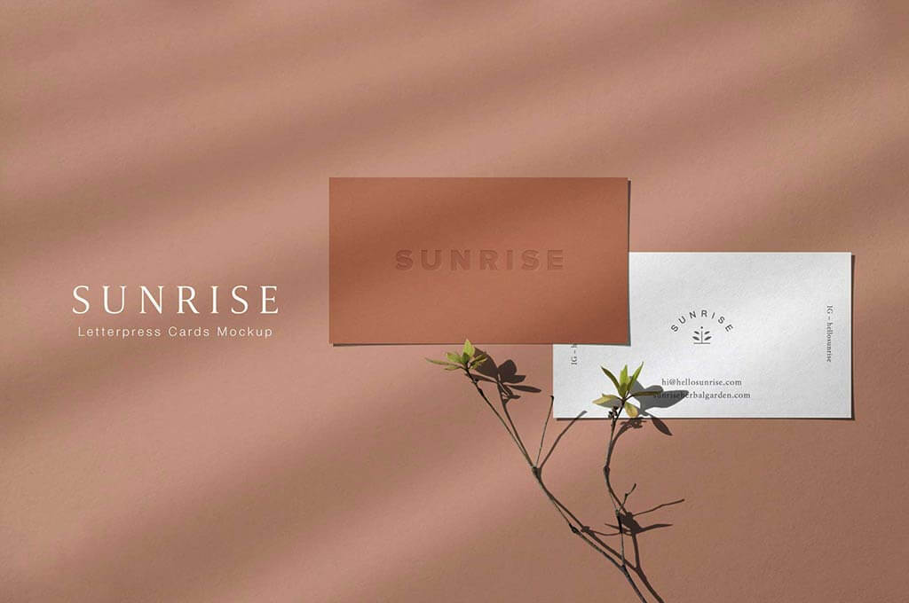 Sunrise — Letterpress Cards Mockup