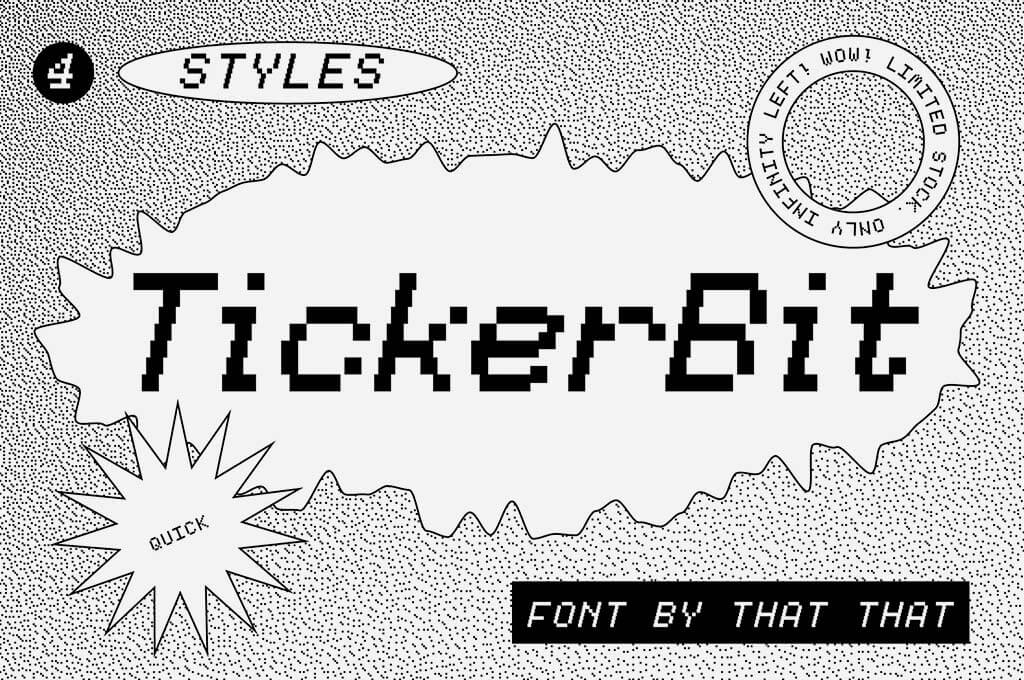 Tickerbit Retro Pixel Font