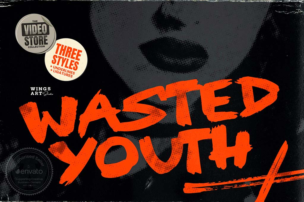 Wasted Youth: A 90s Grunge Inspired Brush Font