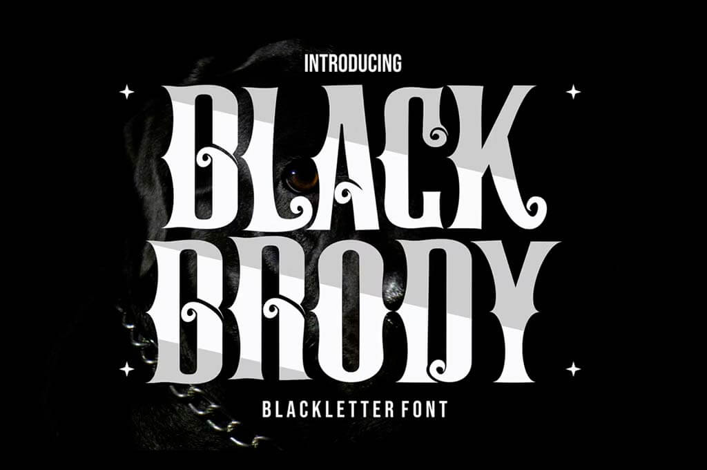 Black Brody Aesthetic Blackletter Font