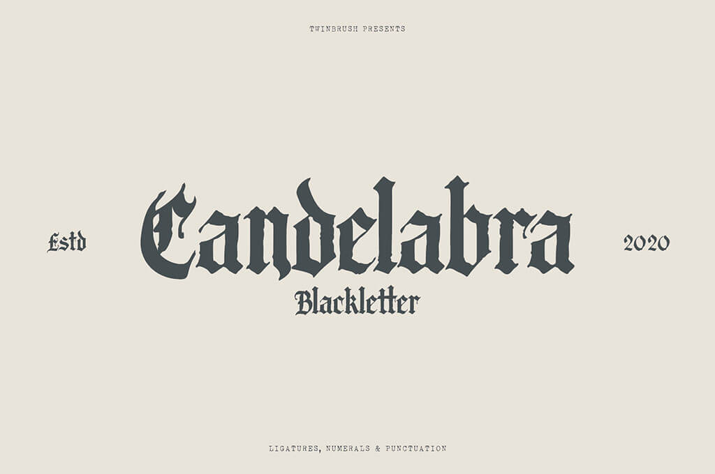 Candelabra Blackletter Font + Extras