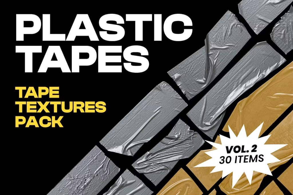 Plastic Tapes — 30 Tape Texture Pack