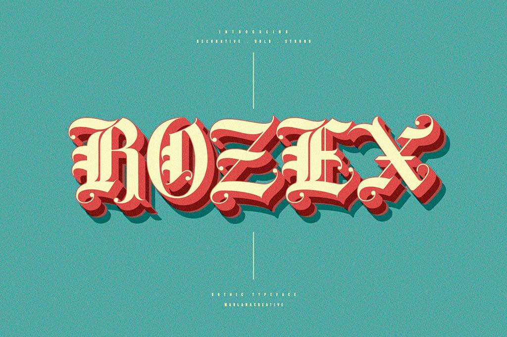 Rozex — Bold Decorative Gothic Font