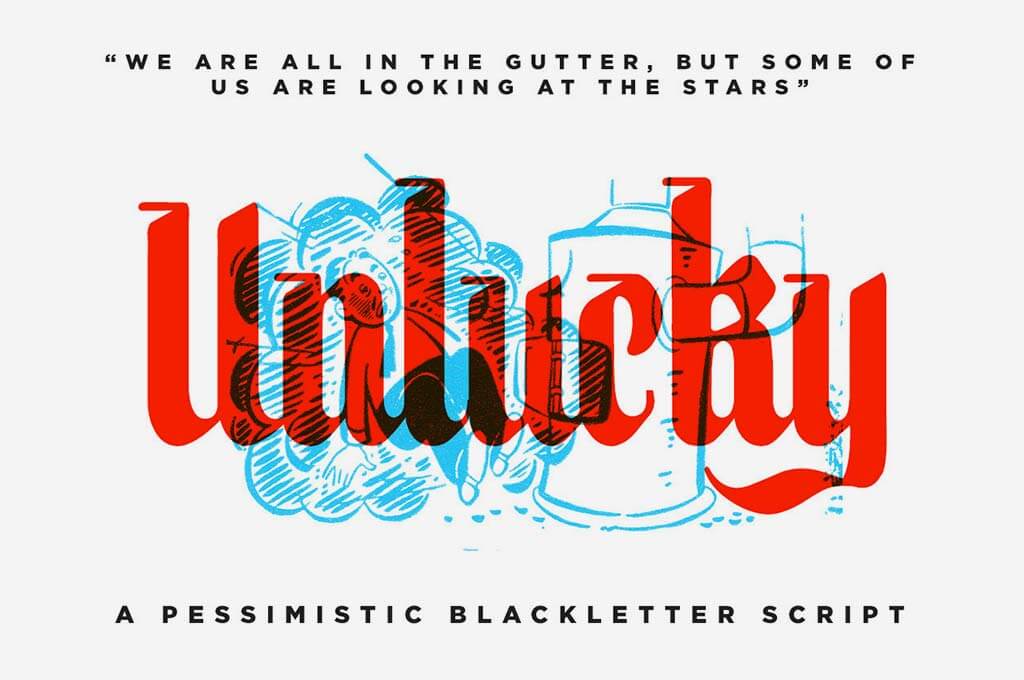 Unlucky — Blackletter Script Font