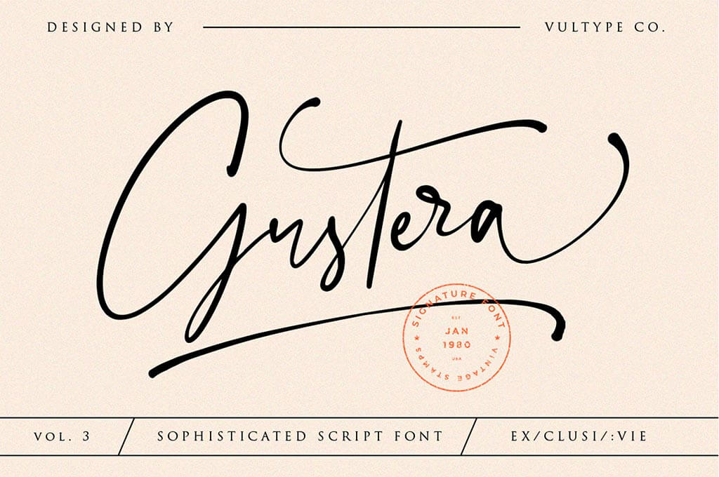 Gustera Signature Font