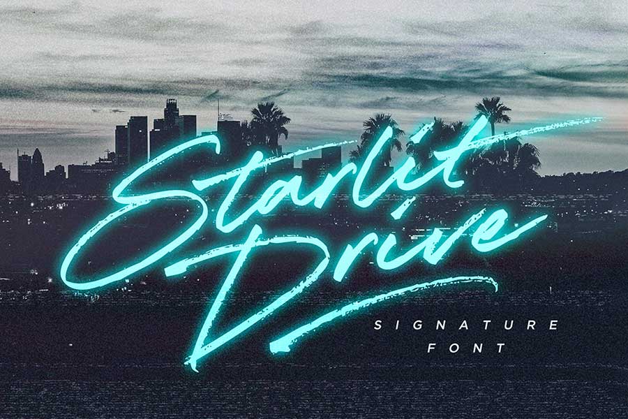 Starlit Drive Signature Font