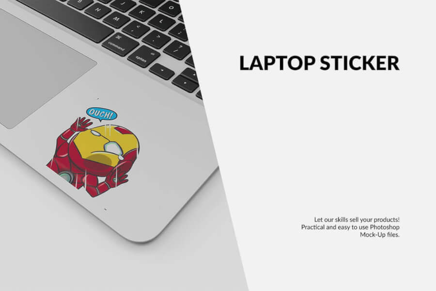 Laptop Sticker Mockup