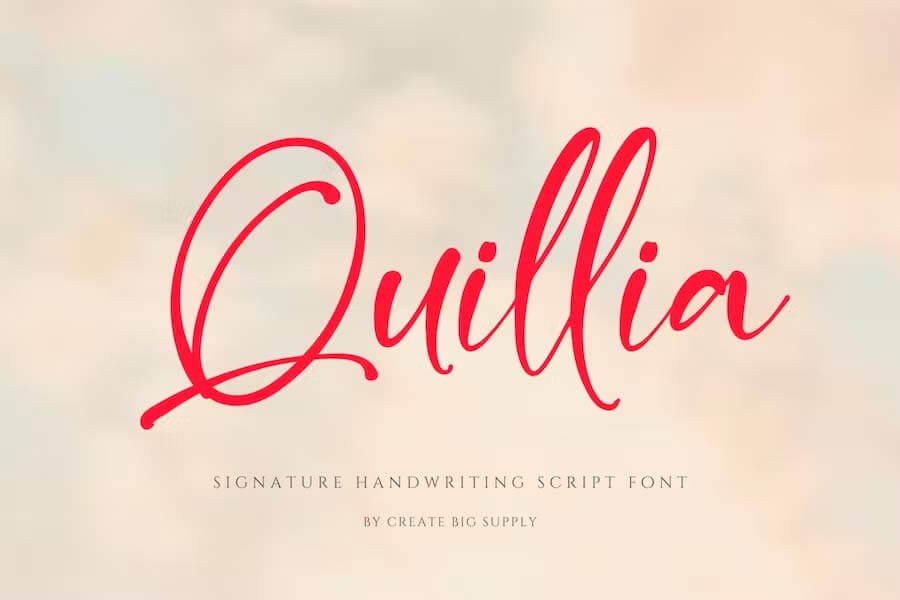 Quillia Signature Handwriting Script Font
