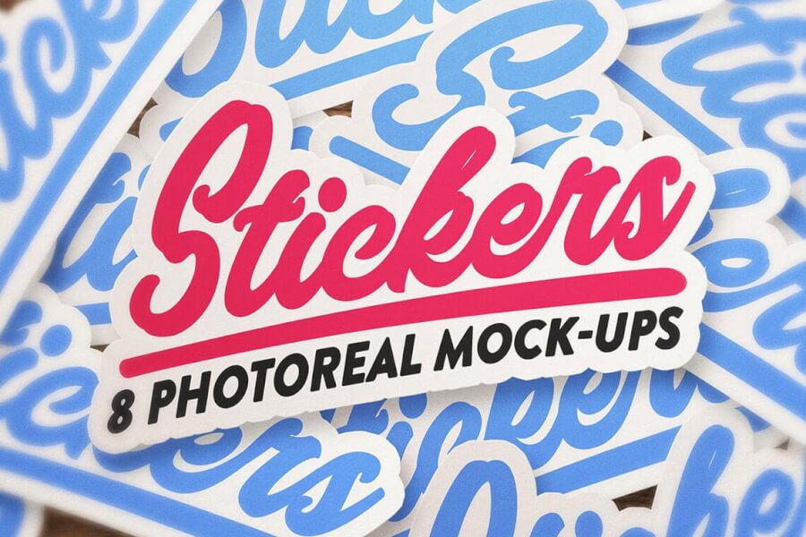 Sticker & Logo Mockup Bundle